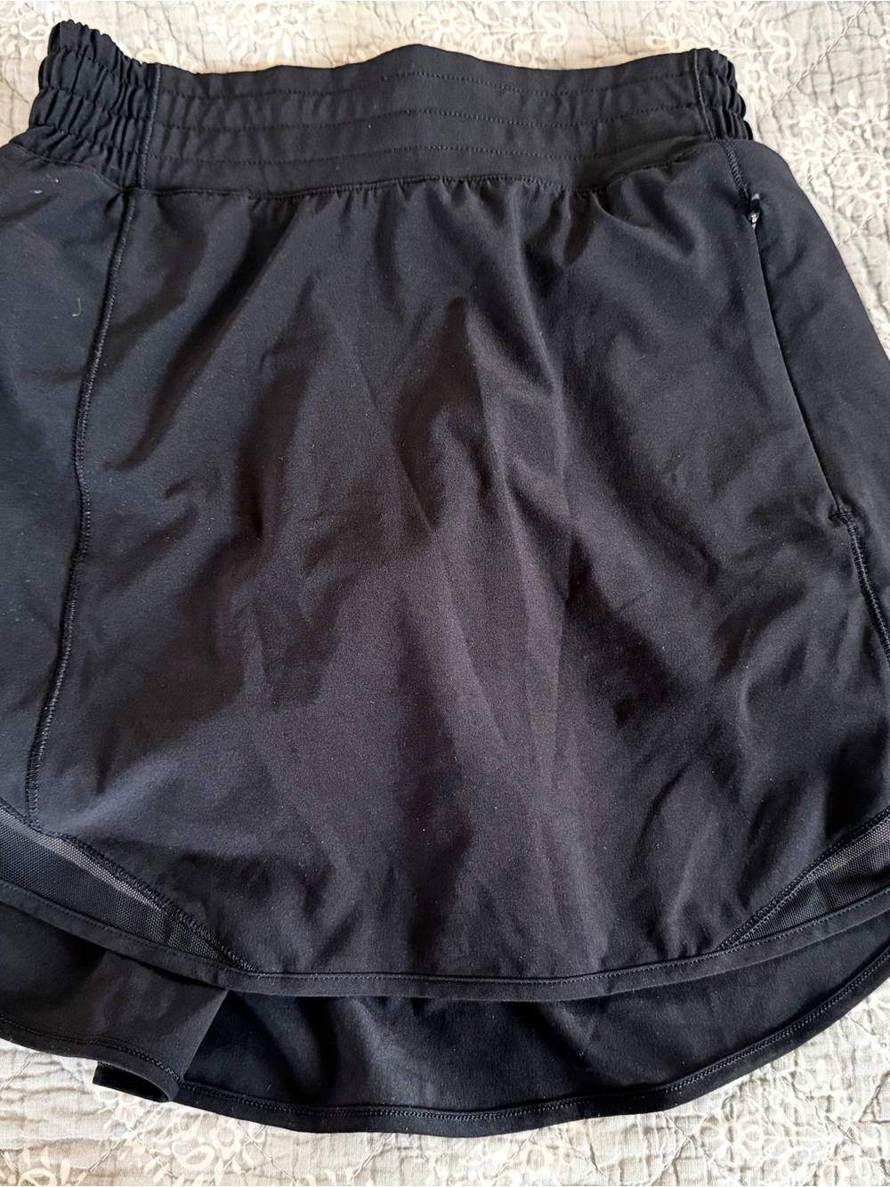 Lululemon Black Athletic Skirt with Elastic Waist and Built-in Shorts